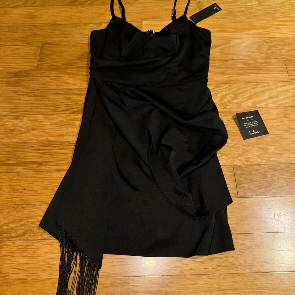 Lulus Black Fringe Dress